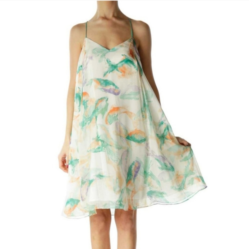 Philosophy Koi Watercolor Swing Mini Dress, Size S - Picture 1 of 8